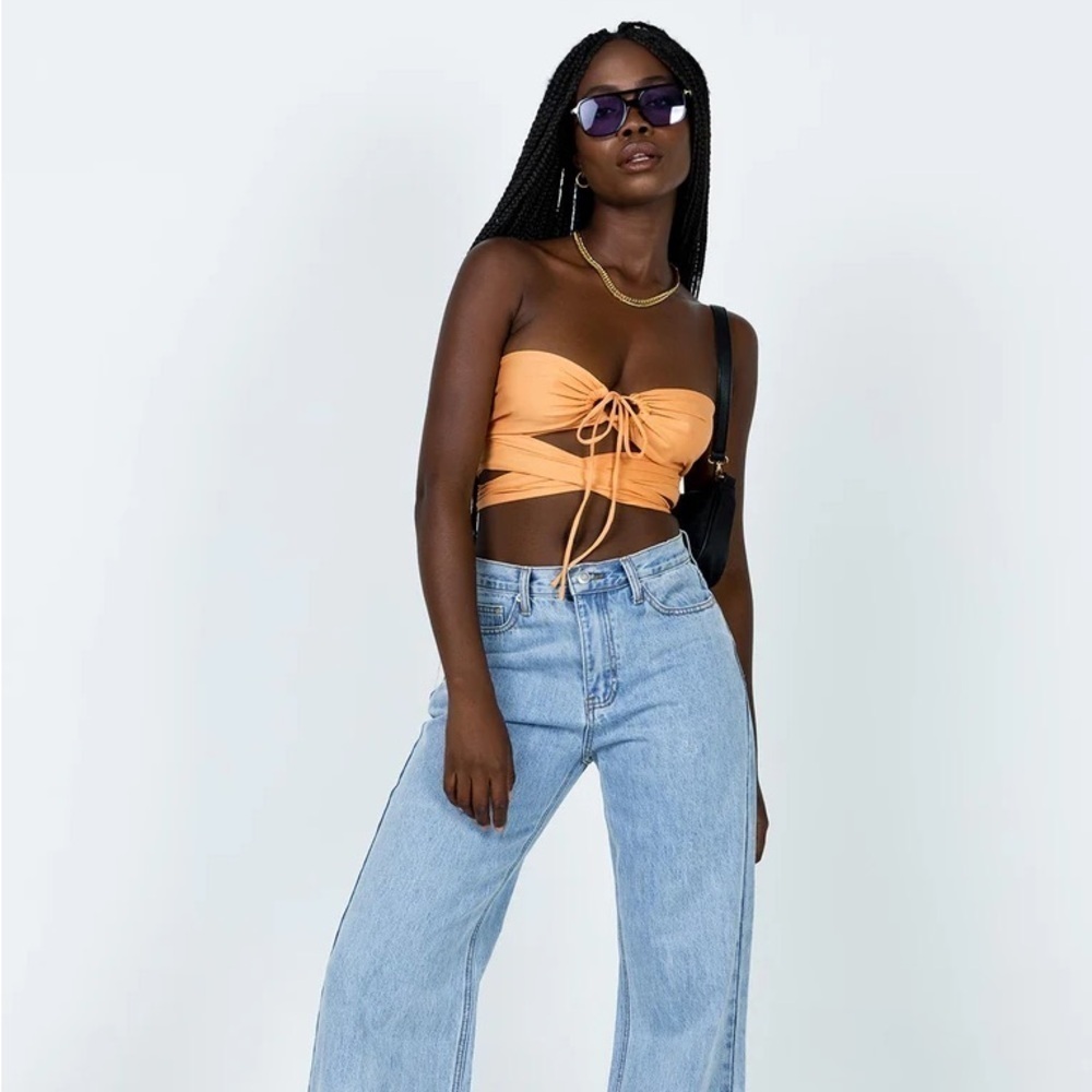 PRINCESS POLLY Rochella Top In Orange - Picture 2 of 5
